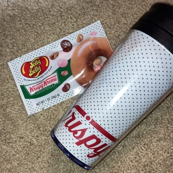 FINAL DROP 🚨 NWOT Famous Krispy Kreme Donut Coffee Travel Mug Jelly Beans Gift - Picture 3 of 4